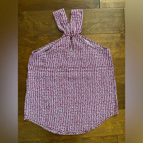 Maeve By Anthropologie Halter Neck Tank, Size 2, Pink/Burgundy/Cream - Picture 4 of 9